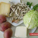 Ingredients for Pizzoccheri with potatoes and cabbage