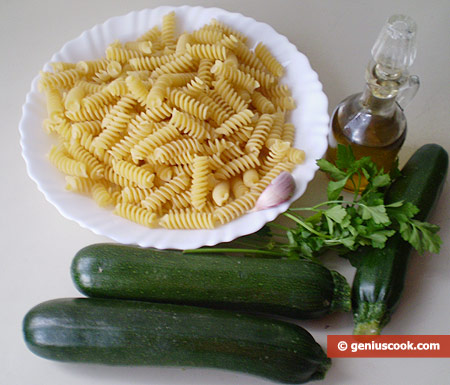 Ingredients for Fusilli with Zucchini