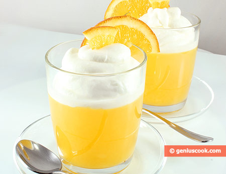 Orange Jelly with Whipped Cream
