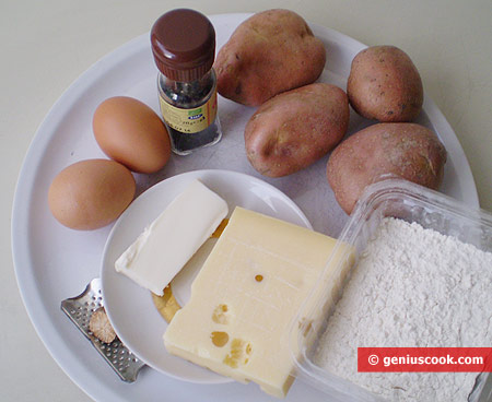 Ingredients for Potato Fritters with Cheese