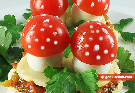 Guail Eggs in the form of Mushrooms