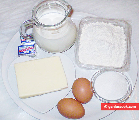 Ingredients for Puff Yeast Paste and Croissants