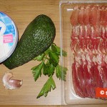 Ingredients for Rolls with Ham and Avocado Cream