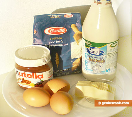 Ingredients for Pancakes with Nutella