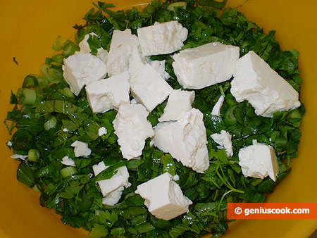 feta cheese and greens