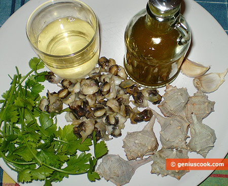 Ingredients for Sea Snails in White Wine