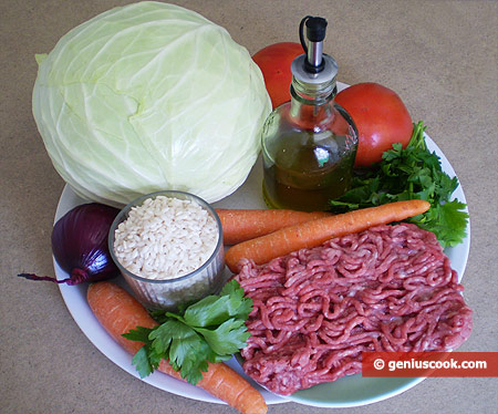 Ingredients for Stuffed Cabbage Leaves