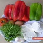 Ingredients for Bulgarian Pepper Stuffed with Feta Cheese