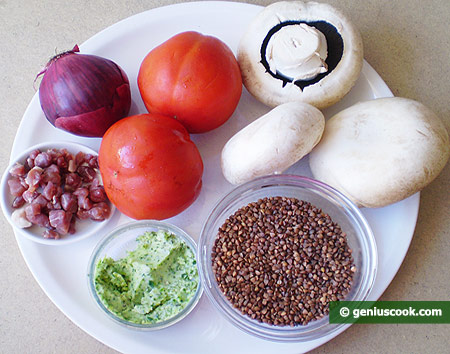 Ingredients for Buckwheat with Mushrooms