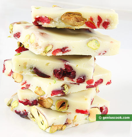 White Chocolate with Cranberries and Pistachios