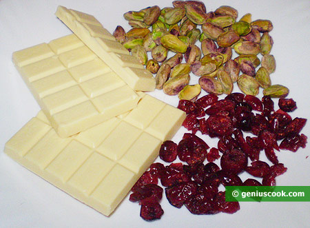 Ingredients for Chocolate with Cranberries and Pistachios