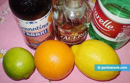 Ingredients for Orange Cocktail with Maple Syrup