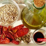 Ingredients for Pasta from Sun-Dried Tomatoes and Sunflower Seeds