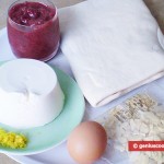 Ingredients for Cookies form Flaky Dough with Raspberry Cream