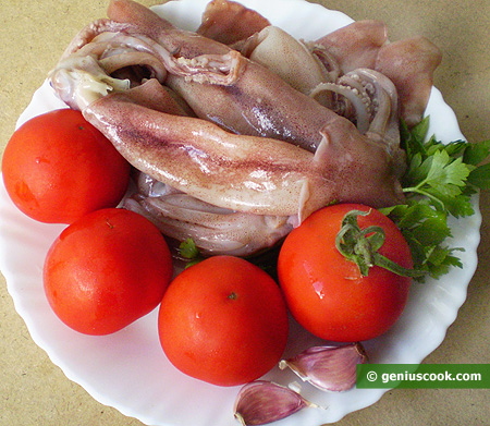 Ingredients for Squid Stewed in Tomato Sauce