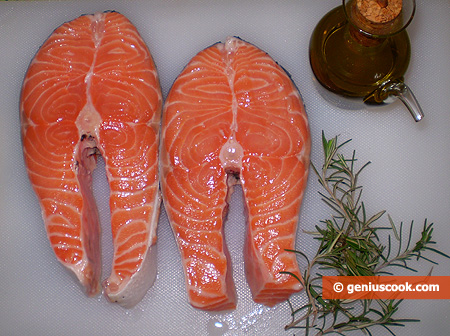 Ingredients for Steamed Salmon with Rosemary