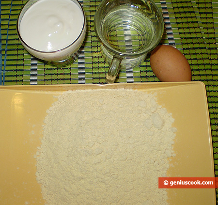 Ingredients for Pancakes from Chickpea Flour