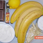 Ingredients for Bananas in chocolate with coffee cream