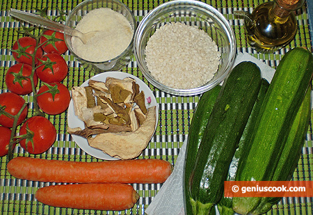 Ingredients for Zucchini Stuffed with Rice