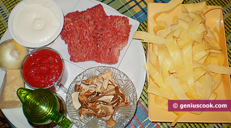 Ingredients for Pappardelle with Meat Sauce