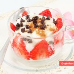 Rice Pudding with Strawberry, Cinnamon and Chocolate