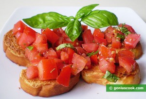 Bruschetta with tomatoes, most healthy sandwich
