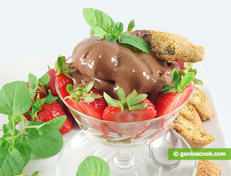 Chocolate Cream Dessert with Strawberry