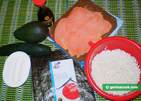 Ingredients for Philadelphia Rolls