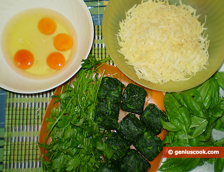 Ingredients for Frittata with Spinach