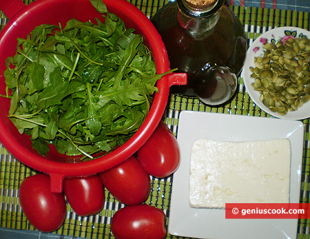 Ingredients for Ruccola Salad with Goat Cheese