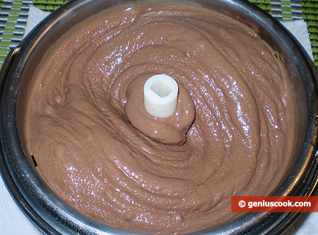 Chocolate ice cream in the bowl of ice cream machine