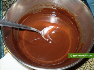 Melted chocolate with butter
