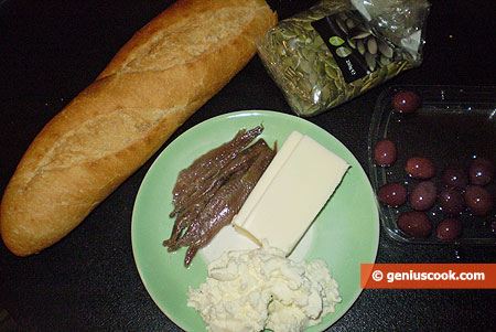 Ingredients for Canapes with Ricotta