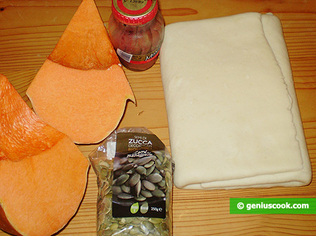 Ingredients for Crostata with Pumpkin and Anchovy