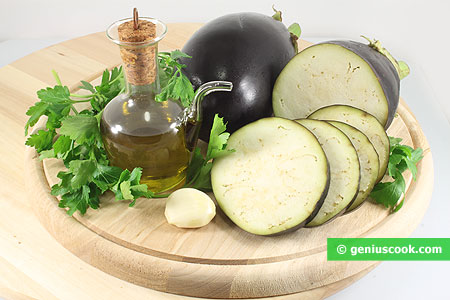 Ingredients for Bruschetta with Eggplant