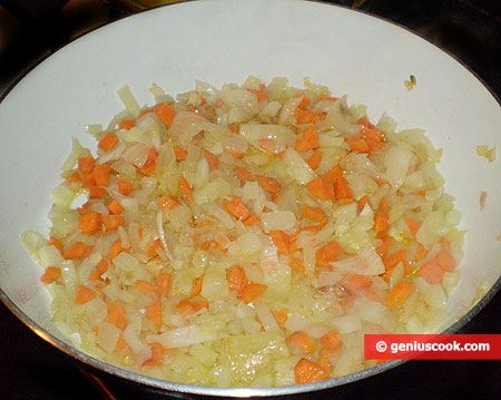 Saute the onions and carrots