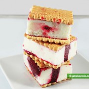 Ice Cream Sandwich with Cherry and Milk