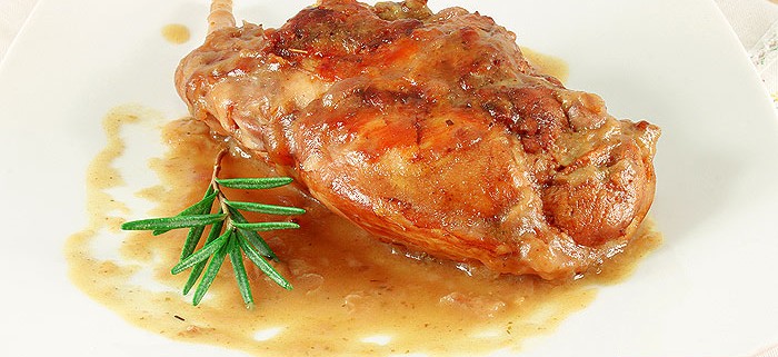 Rabbit Braised in Red Wine with Rosemary