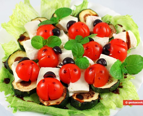Zucchini Appetizer with Cheese and Tomatoes
