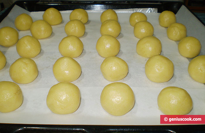  balls on a baking sheet