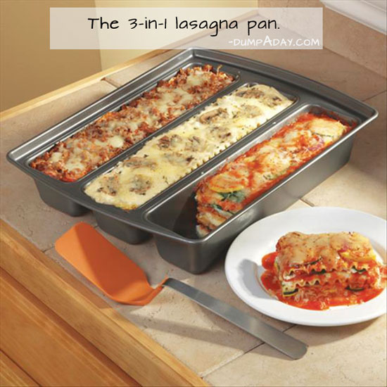 Three kinds of lasagna can be prepared at the same time