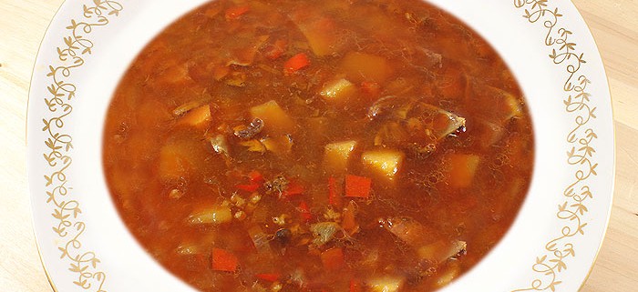 Soup with Mushrooms and Spelt