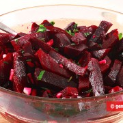 Dietary Red Beet Salad with Garlic and Parsley