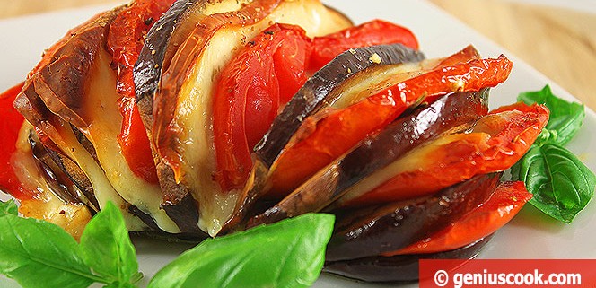 Baked Eggplant with Cheese and Tomatoes