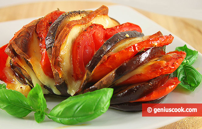 Baked Eggplant with Cheese and Tomatoes