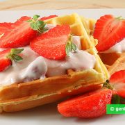 Waffles with Ricotta and Strawberry