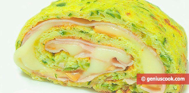 Zucchini Egg Roll with Cheese and Prosciutto